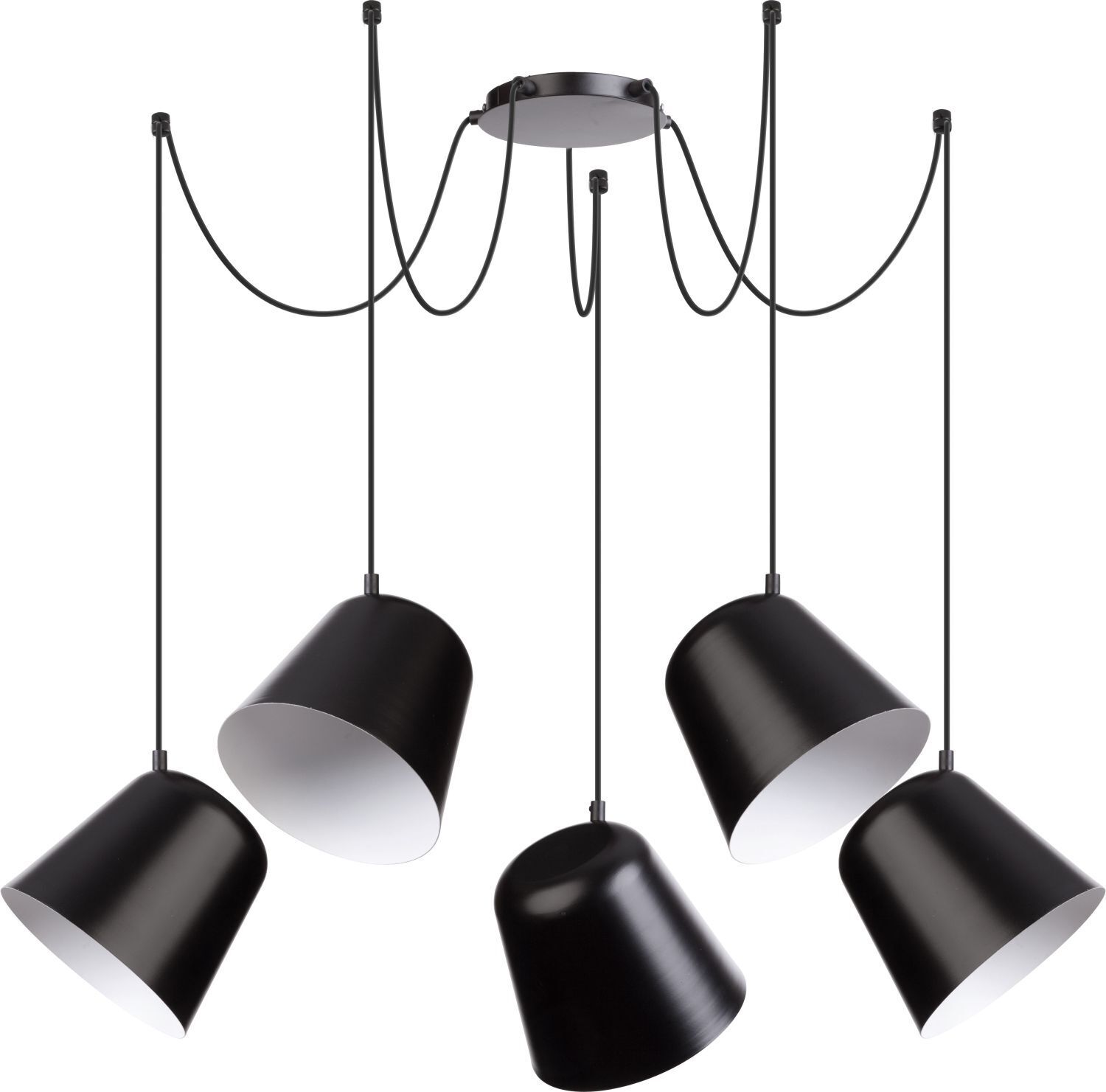 Lampe à suspendre longue Jawa 5 suspensions flexibles Noir