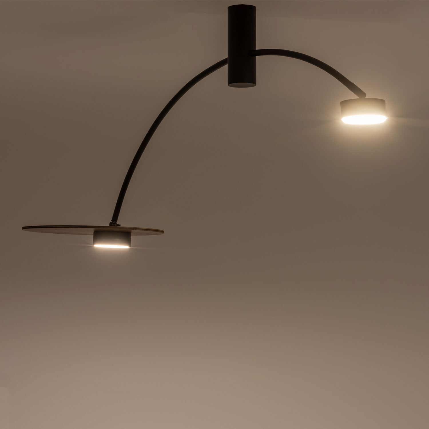 Plafonnier à 2 flammes GX53 noir bois L : 110 cm