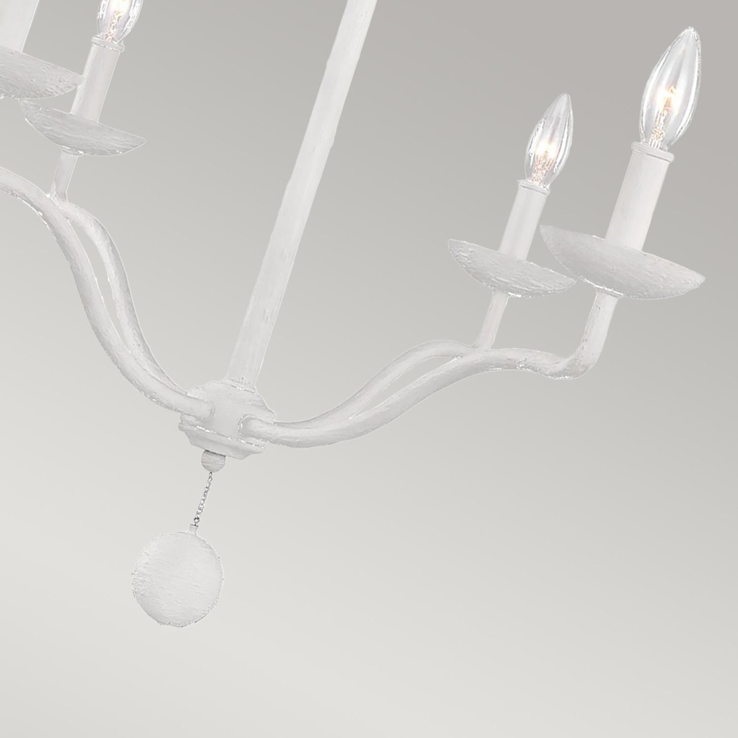 Lustre blanc en métal de 61 cm de large pour 4x E14 style campagnard