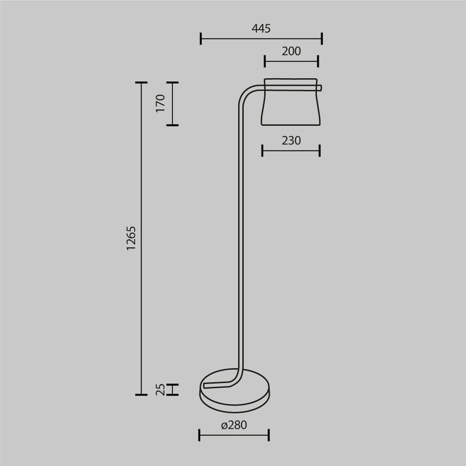 Lampadaire LED verre métal lumière blanc chaud 3000 K