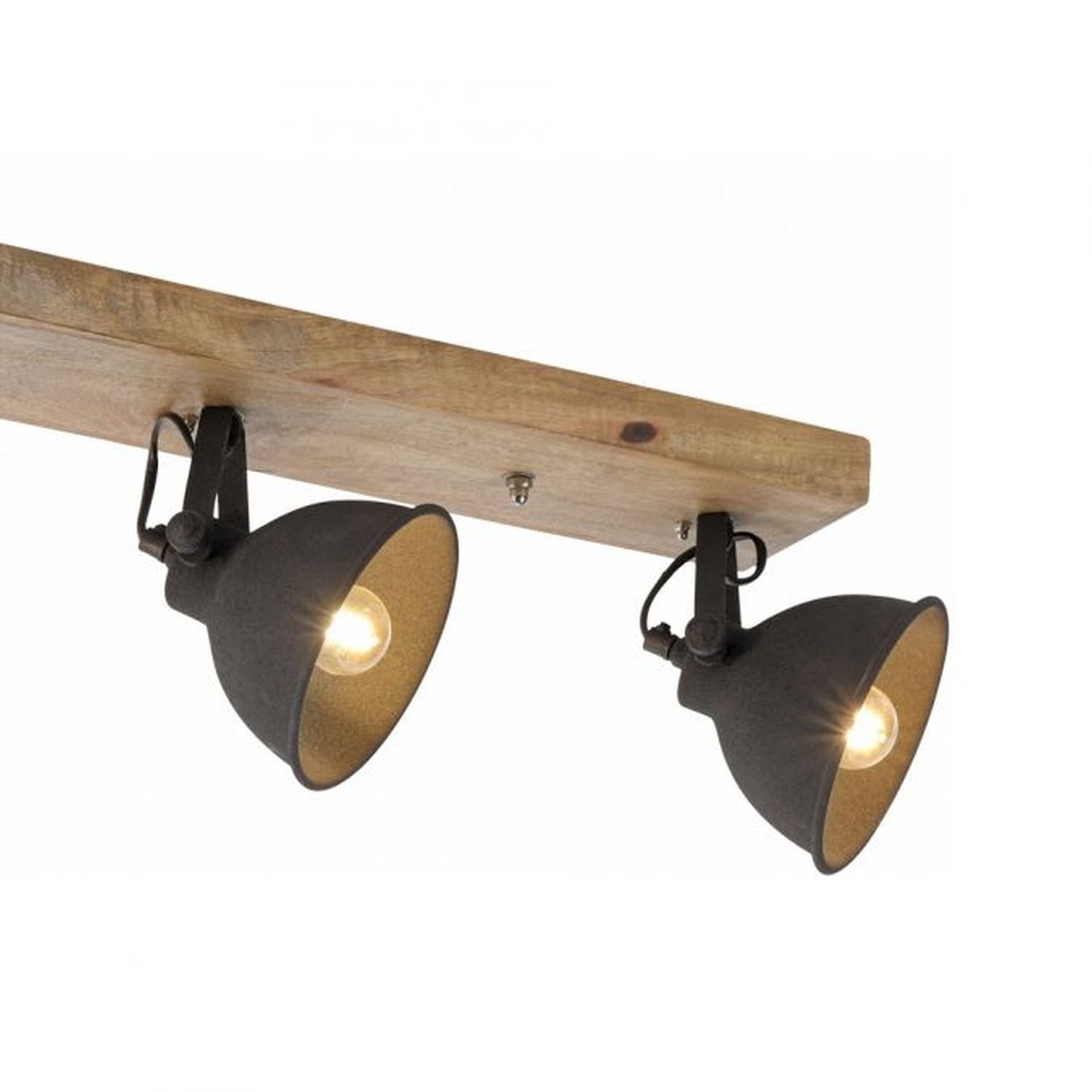 Industrial Deckenspot Holz Metall Schwarz E14 74 cm Beleuchtung, Lampe