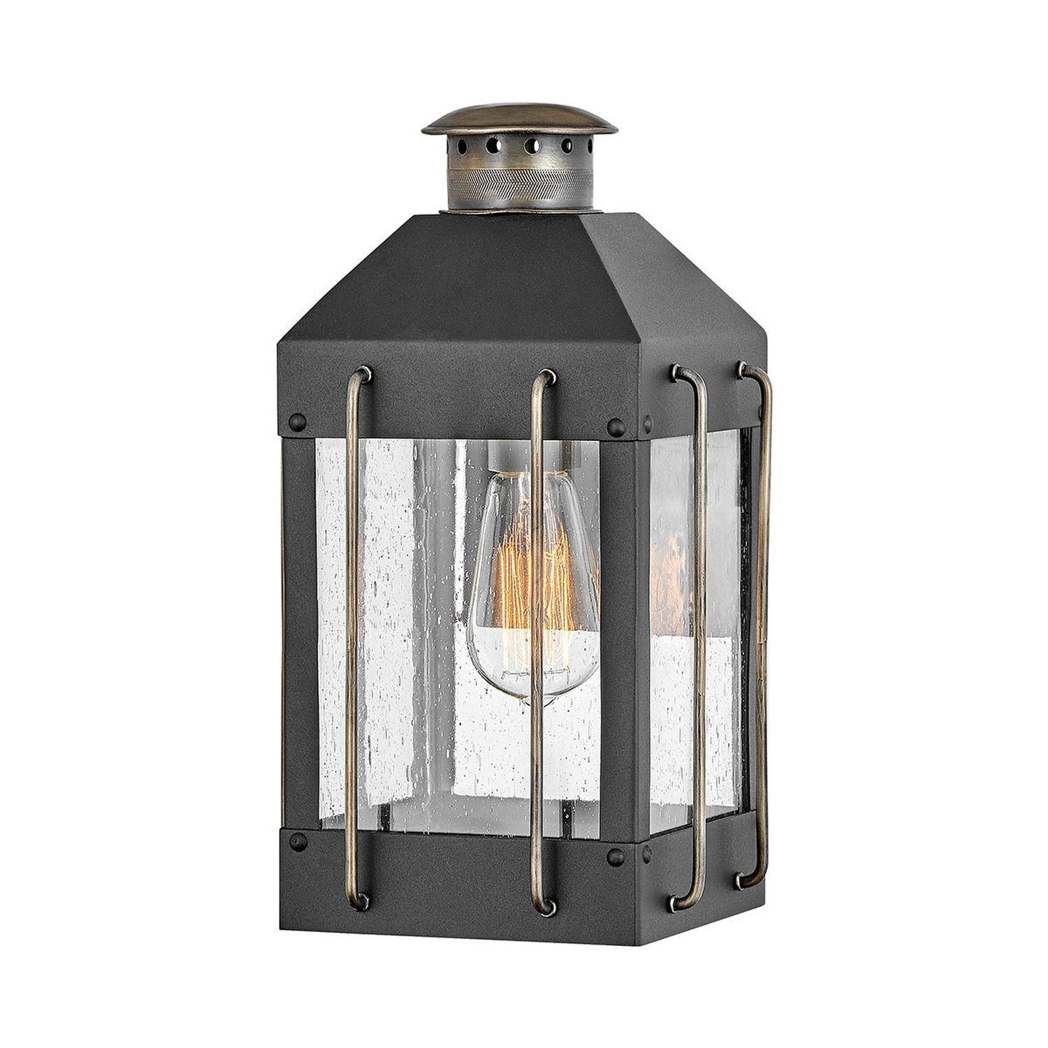 Lampe d'extérieur E27 mur verre aluminium IP44 hauteur 34,4 cm