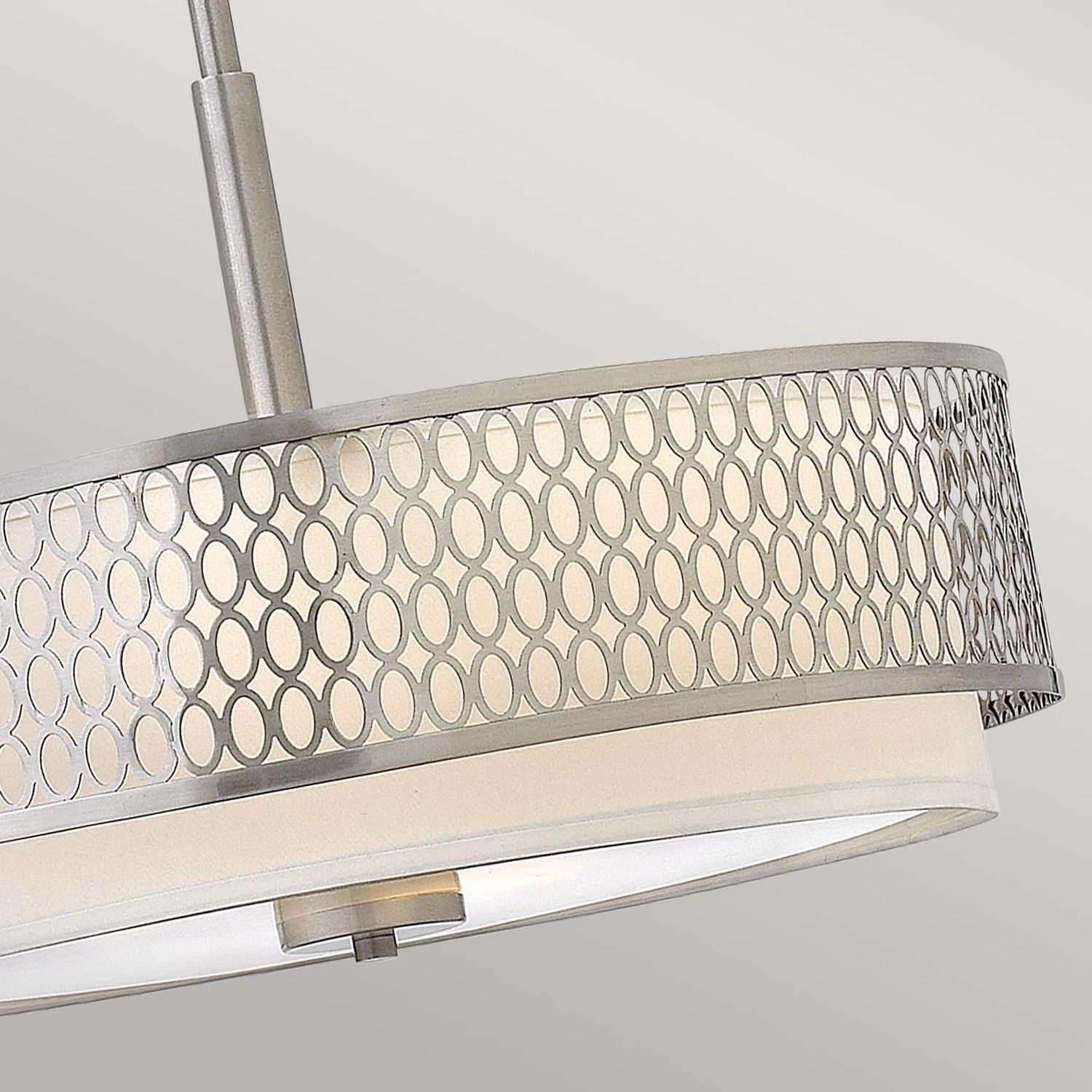 Hängelampe rund Ø 53,4 cm höhenverstellbar blendarm Hängelampe, Metall, Ringschirm, Lichtschirm, Beleuchtung