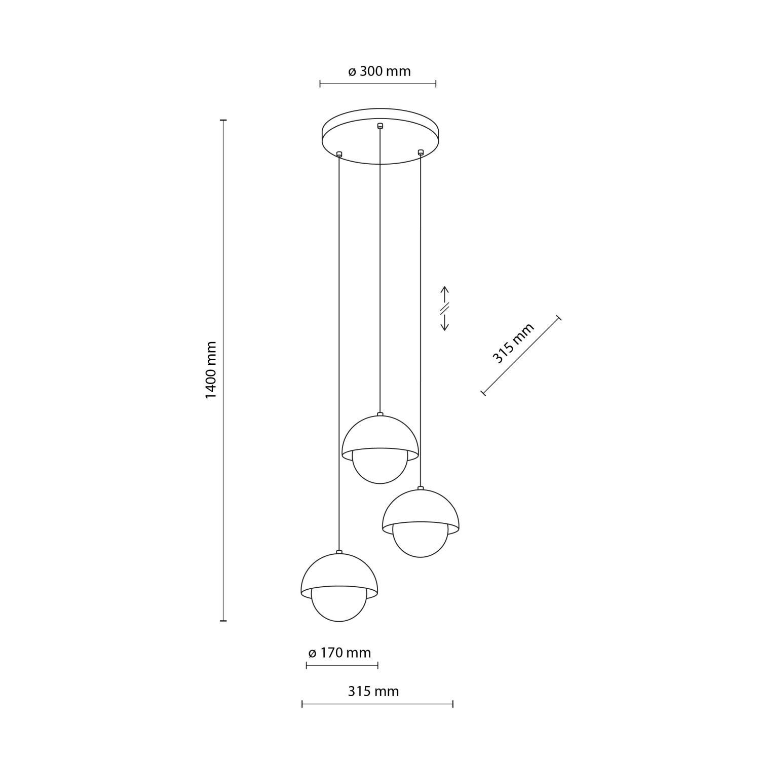 Hängeleuchte 3-flammig Metall Glas G9 Beige Weiß DEVIN Diagramm, Handlung
