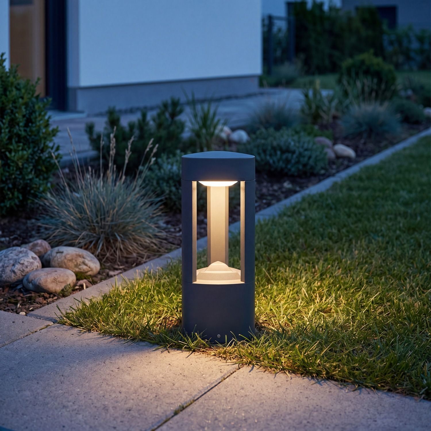 aussen-stehleuchte-wegeleuchte-alsen-1-flammig-anthrazit-modern-30cm-1 Außenleuchte, bodeneinstellbar, LED-Lampe, Gartenbeleuchtung, Standleuchte