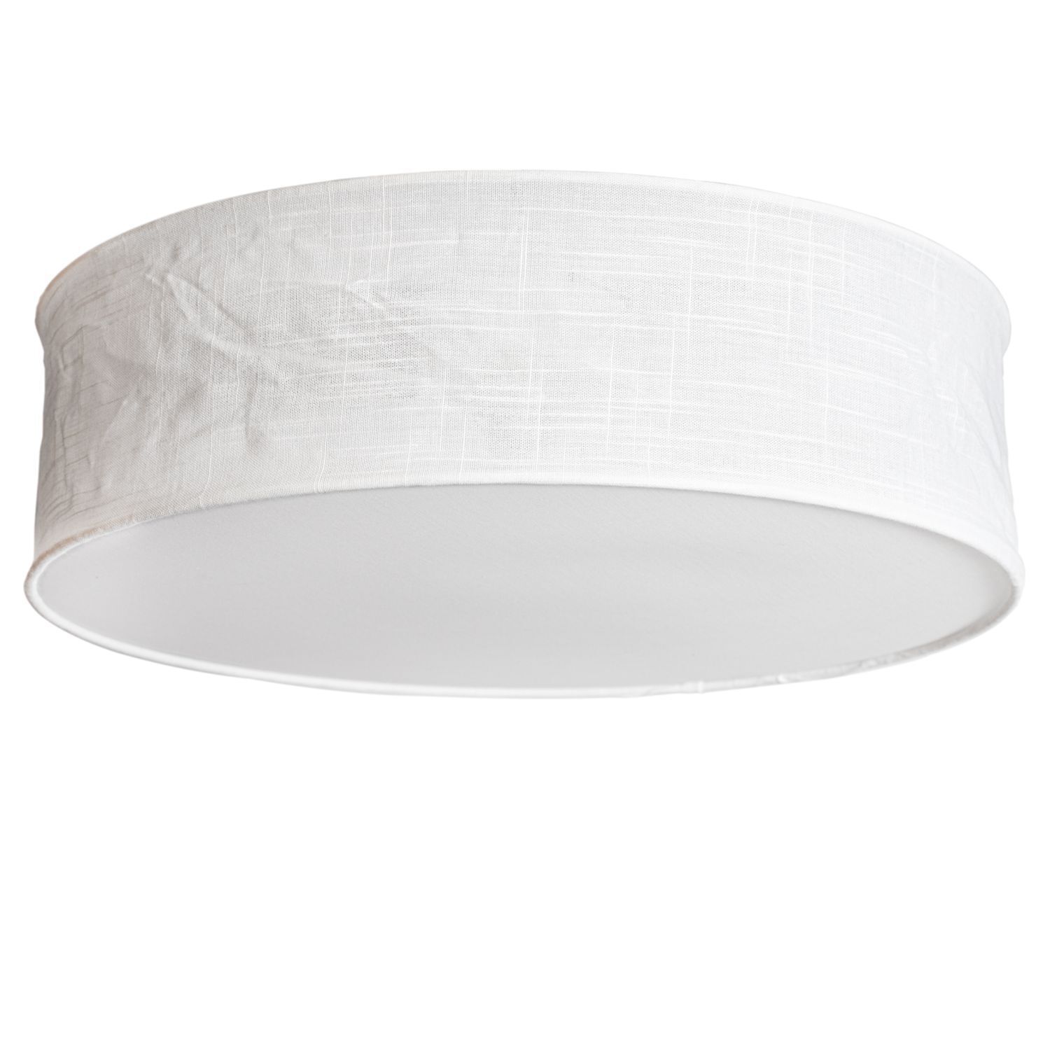 Lampe de plafonnier D : 60 cm rond Moderne Blanc Métal Tissu E27
