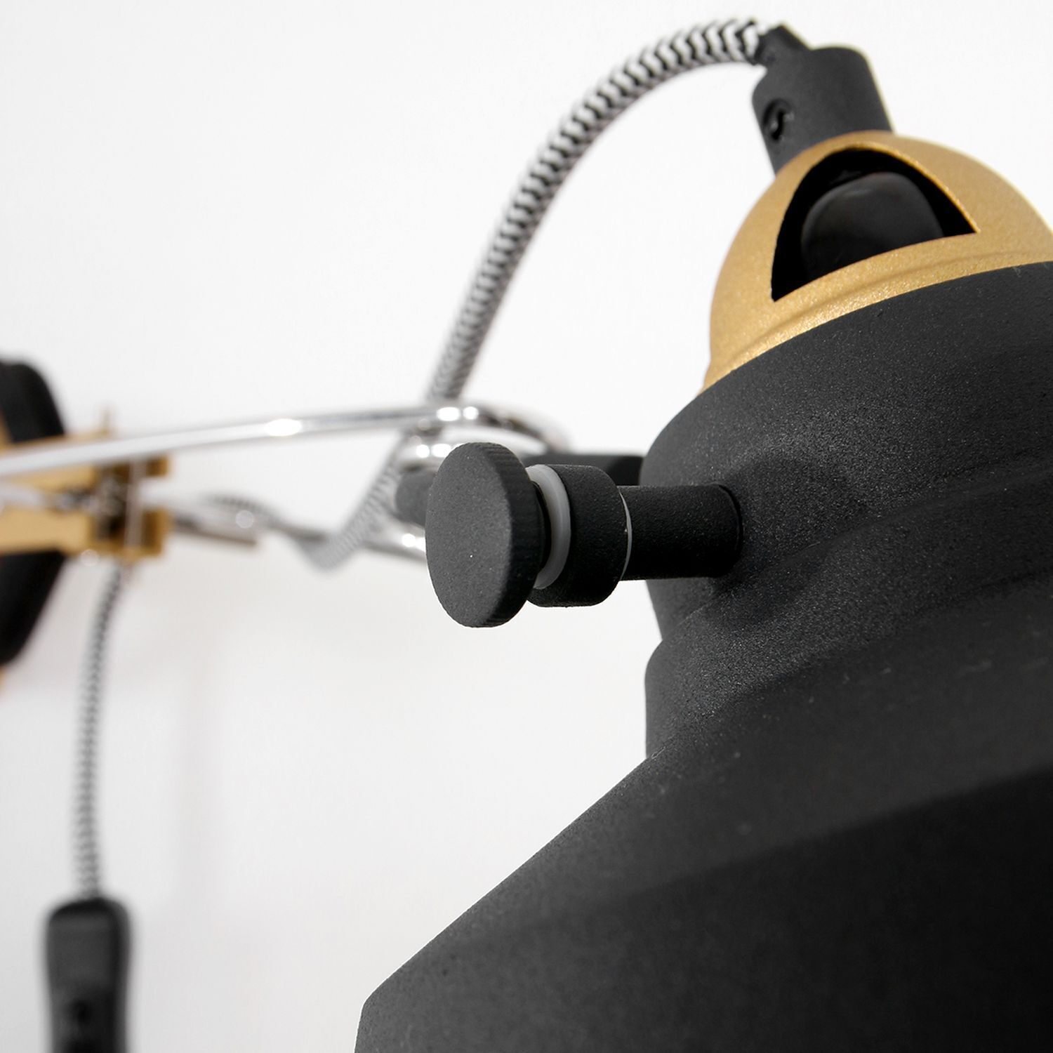 Projecteur mural avec fiche métal P:36 cm E27 mobile