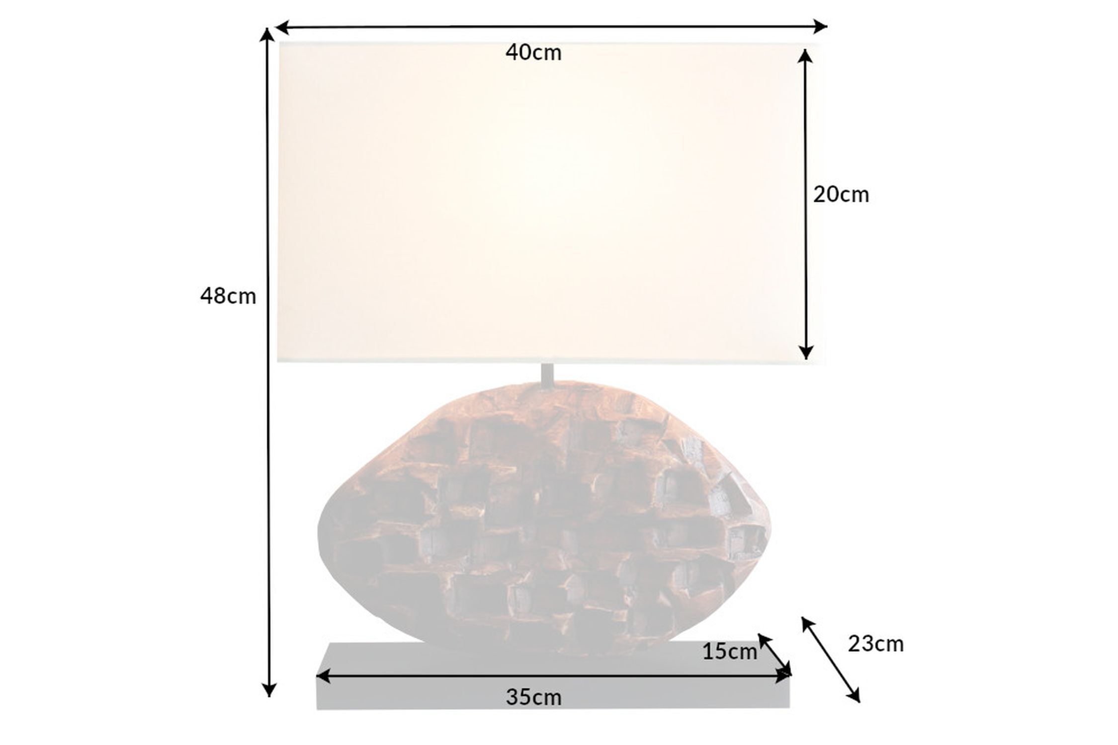 Lampe de table Blendarme Tissu Acacia Caoutchouc confortable