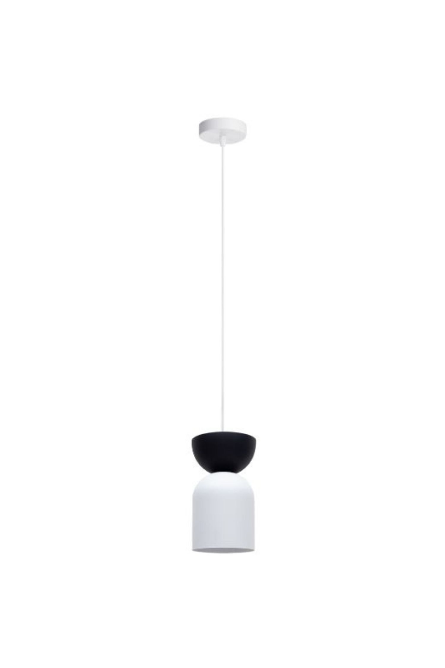 Lampe à suspendre minimaliste Blanc Noir E27 Ø11 cm rond