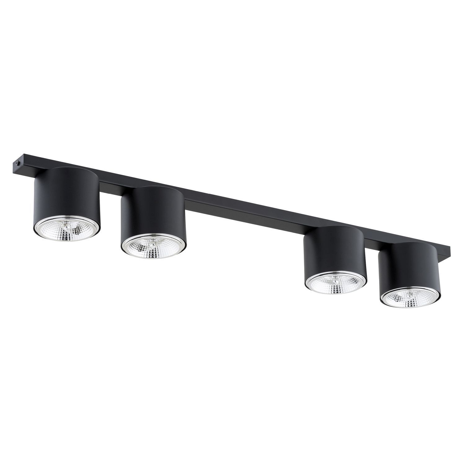 Plafonnier noir 90 cm de long 4-flamme GU10 AR111 Métal