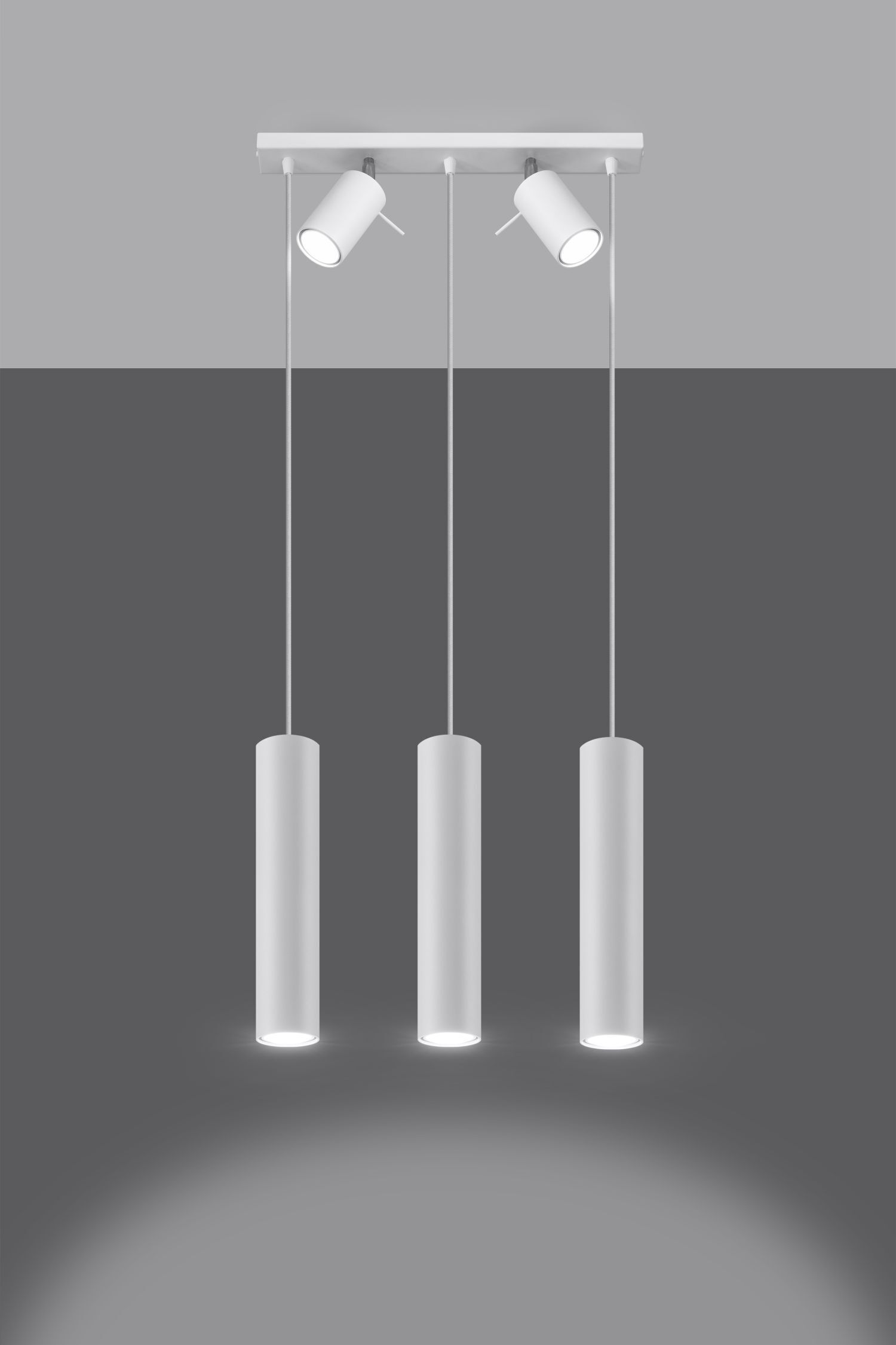 Suspension Plafonnier Blanc Métal 5 flammes