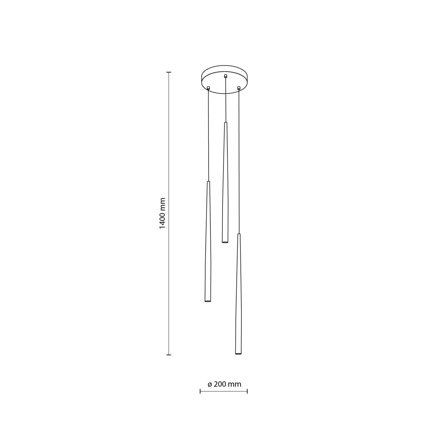 Suspension Noir Ø 20 cm ajustable G9 3-flamme