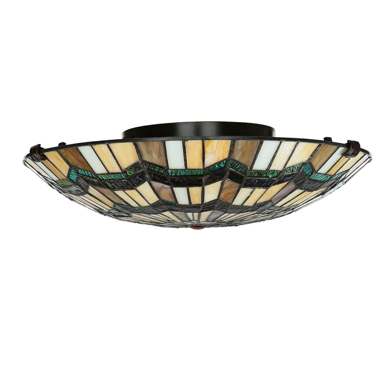 Premium Tiffany Lampe FARFALLA verre coloré ronde Ø42cm Deckenleuchte, Leuchte