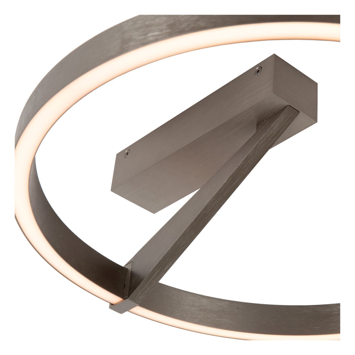 LED Deckenlampe Aluminium Fernbedienung B:40 cm 2200 K Pendelleuchte, modern, Ringlampe, Metalloptik, Wandbefestigung