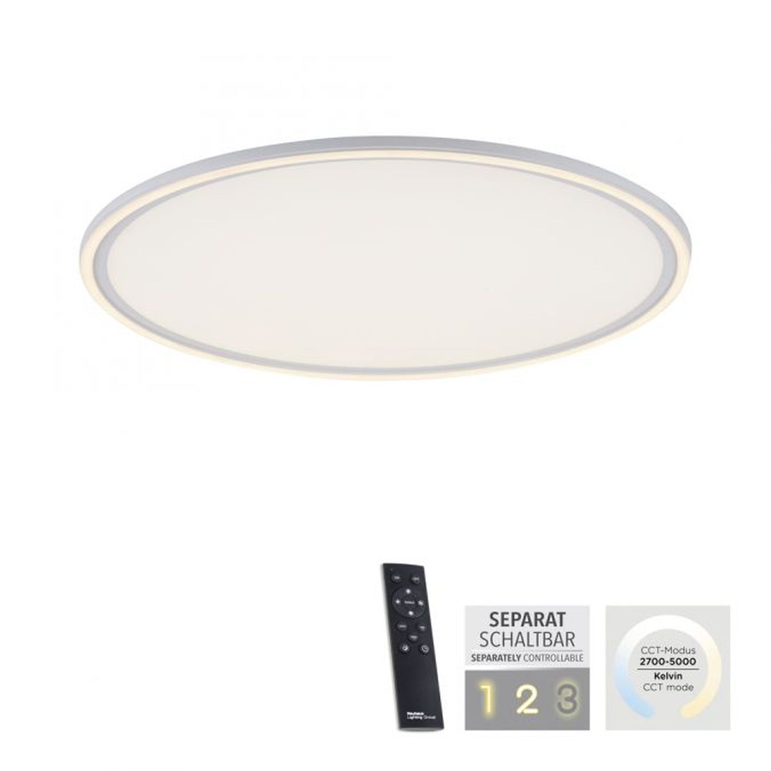 deckenleuchte, LED-Licht, Rundleuchte, rahmenlos, Fernbedienung