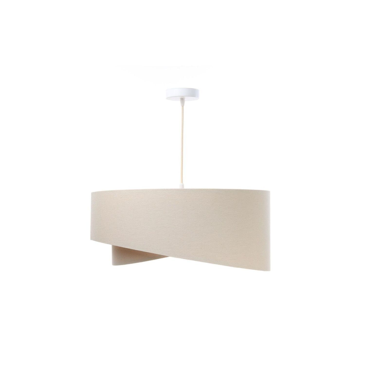 Hängeleuchte Creme Beige Leinen E27 rund Ø 50 cm Lampe