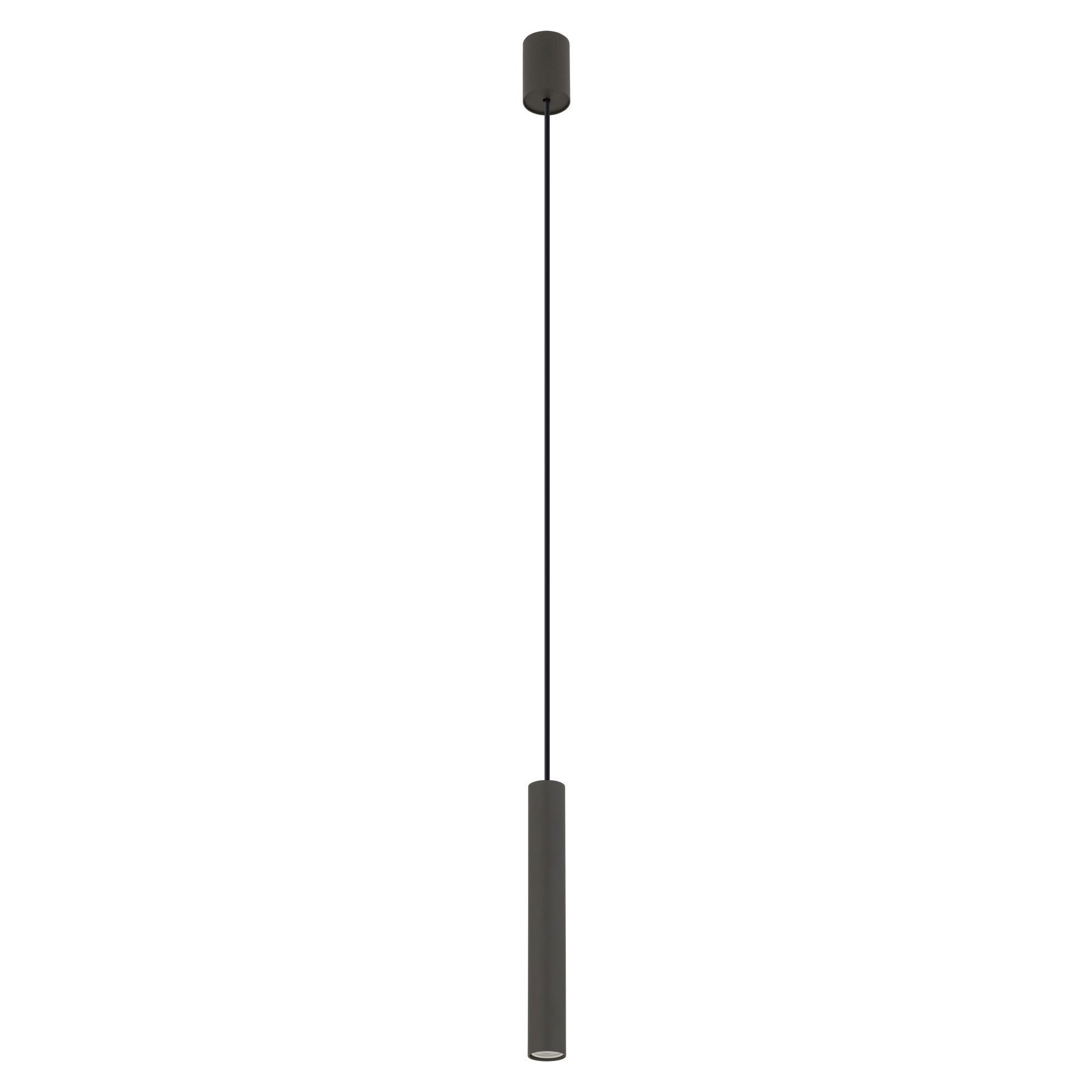 Pendelleuchte Grau GU10 R35 Ø 4 cm schmal Metall Hängelampe, Pendelleuchte, Schwarz, Metall, Kegelform