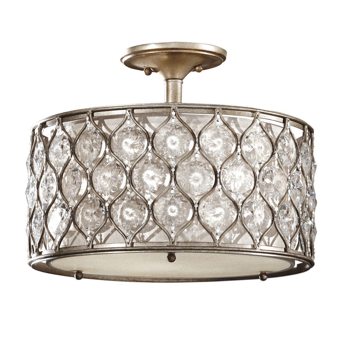 Elégant plafonnier SAPPHIRA cristal rond salon
