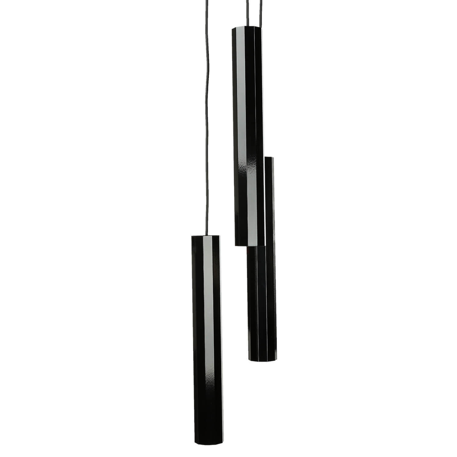 Suspension Noir Aluminium 3 flammes Design moderne