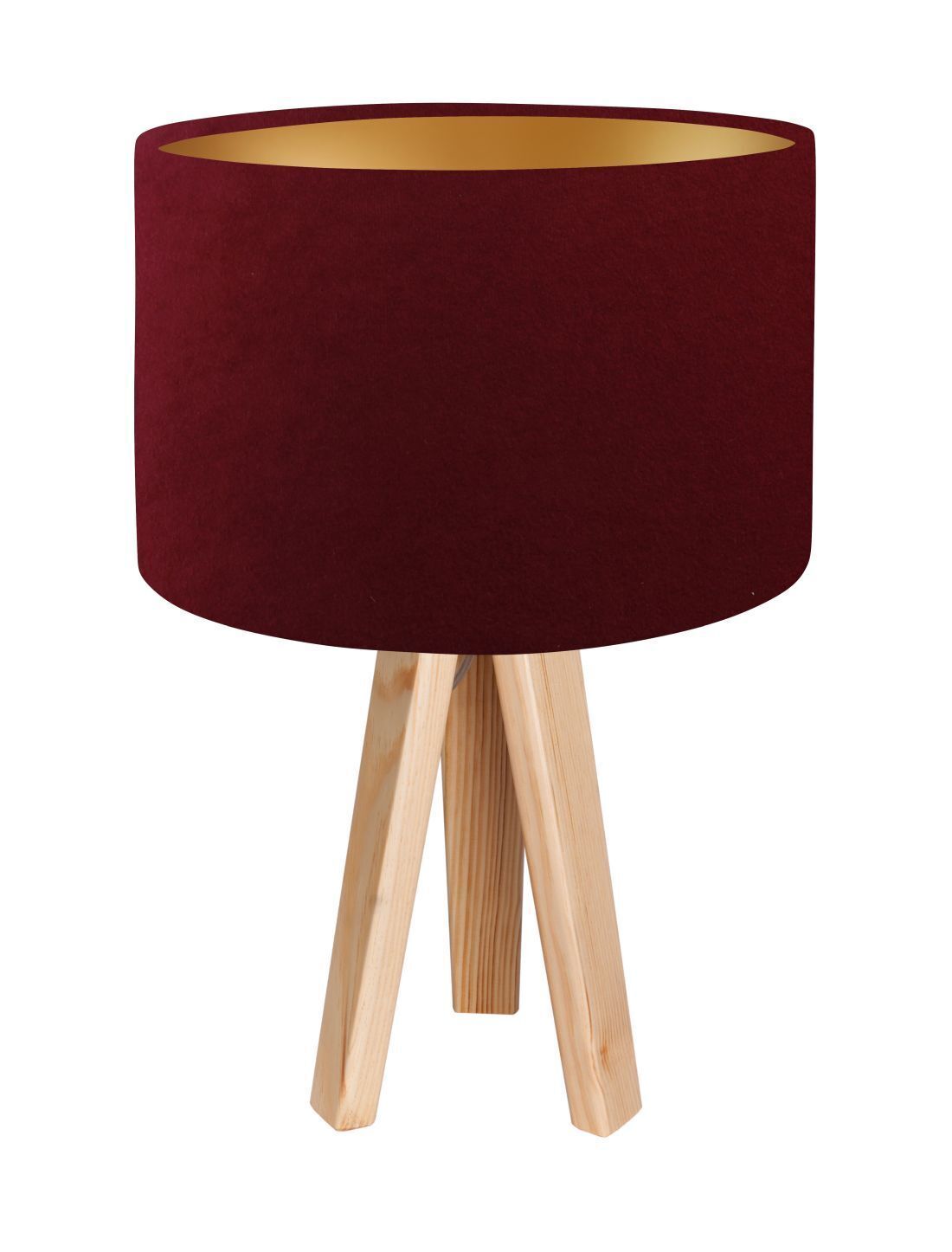 Lampe de table en bois Bordeaux Or Rétro 46cm Lampe