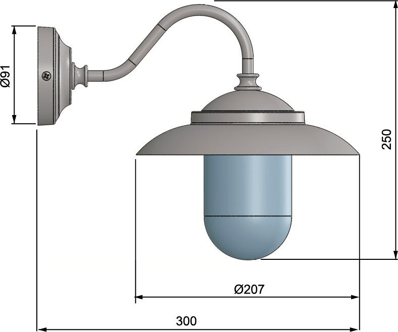 Applique extérieure chrome en laiton Hof Maritim