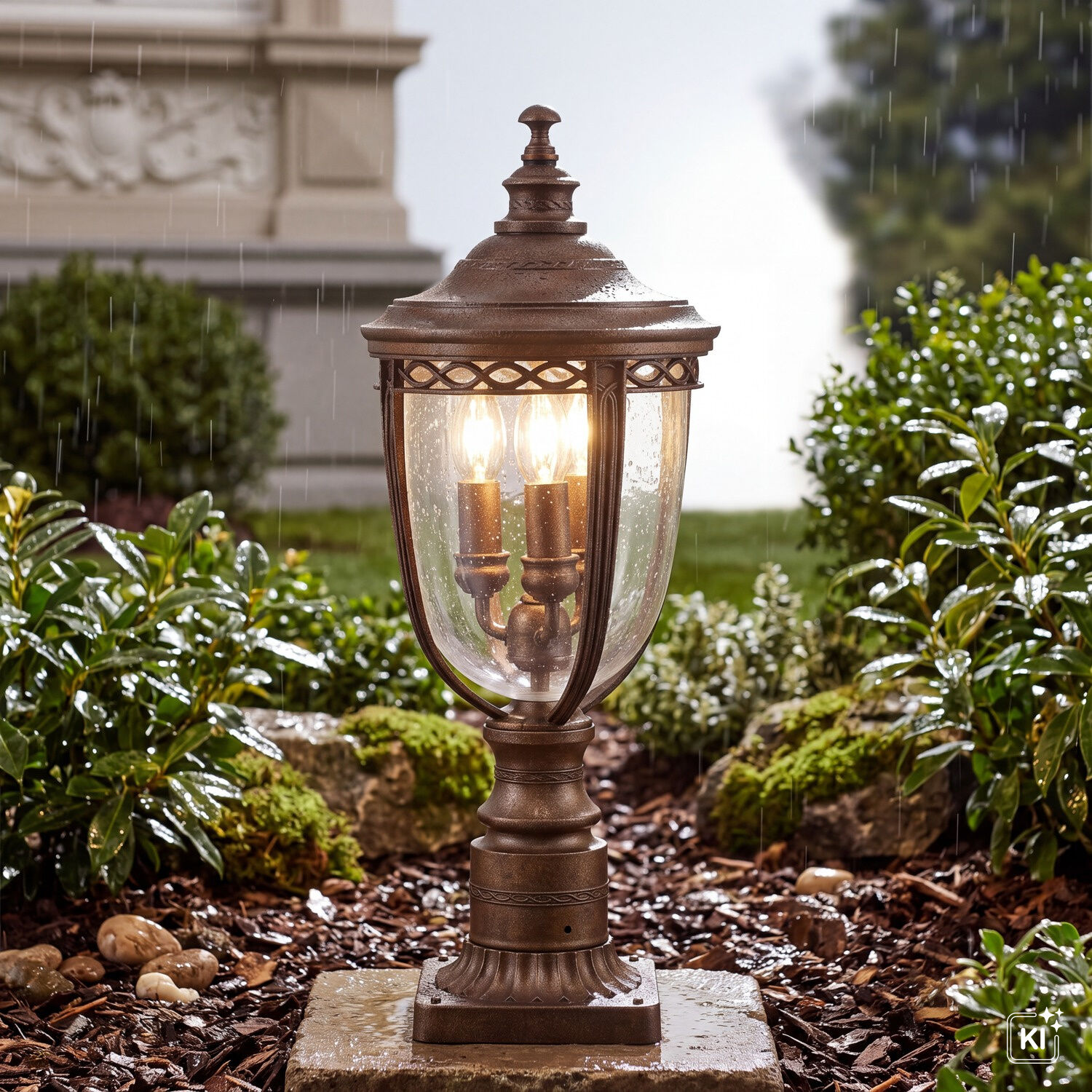 le41885-bodenleuchte-garten-terrasse-aussen-metall-rustikal-industrial-3-flammig-e14-ip44-dimmbar-02 Laterne, Outdoor-Lampe, Gartenbeleuchtung, Bronzefarben, Glasvitrine