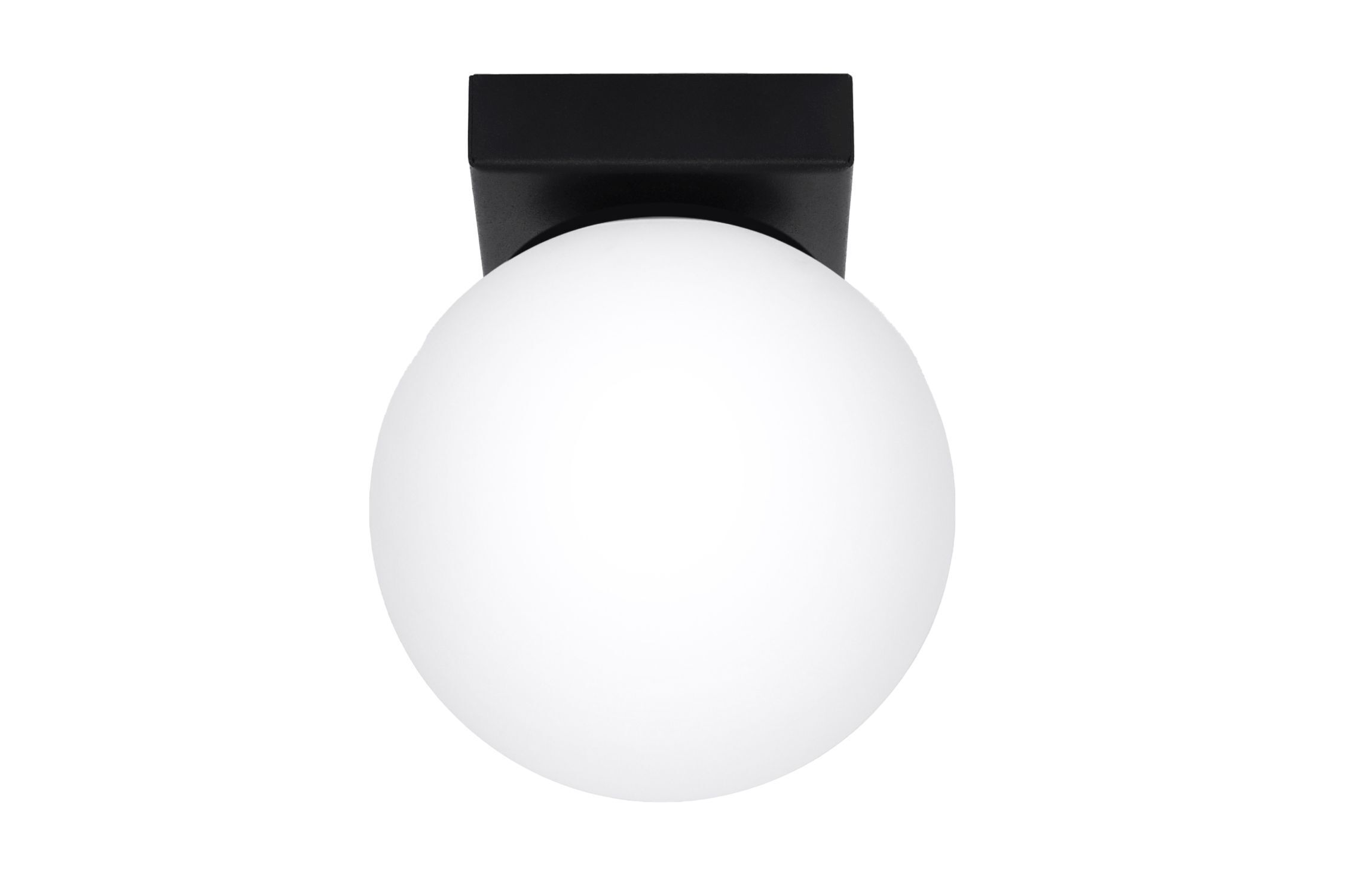 Plafonnier Abat-jour sphérique Ø 12 cm Blanc Noir G9 Verre
