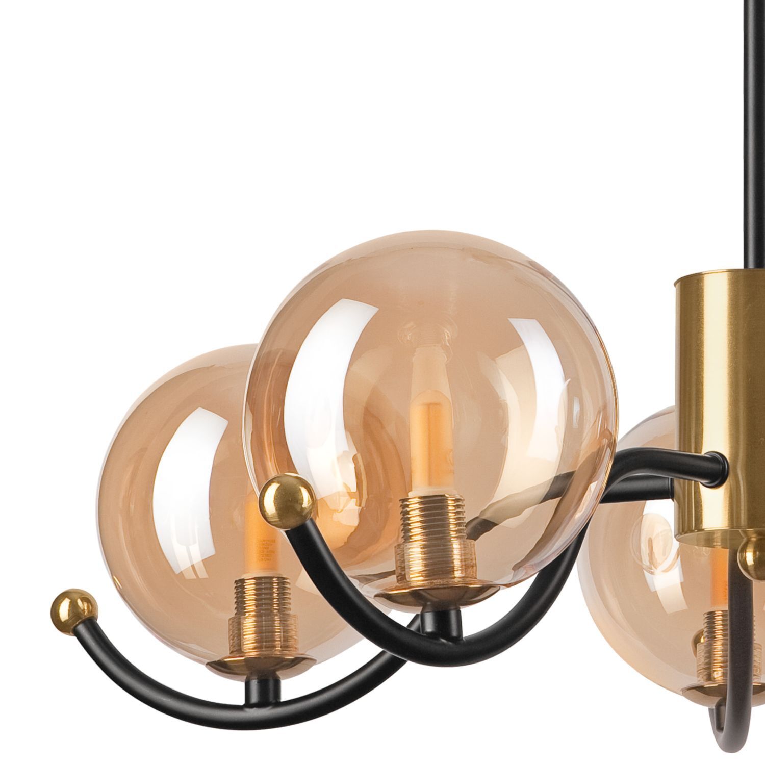 Lampe de plafonnier élégante verre G9 L:54 cm boules en or Lampe, Licht, Leuchte, Kronleuchter, Beleuchtung