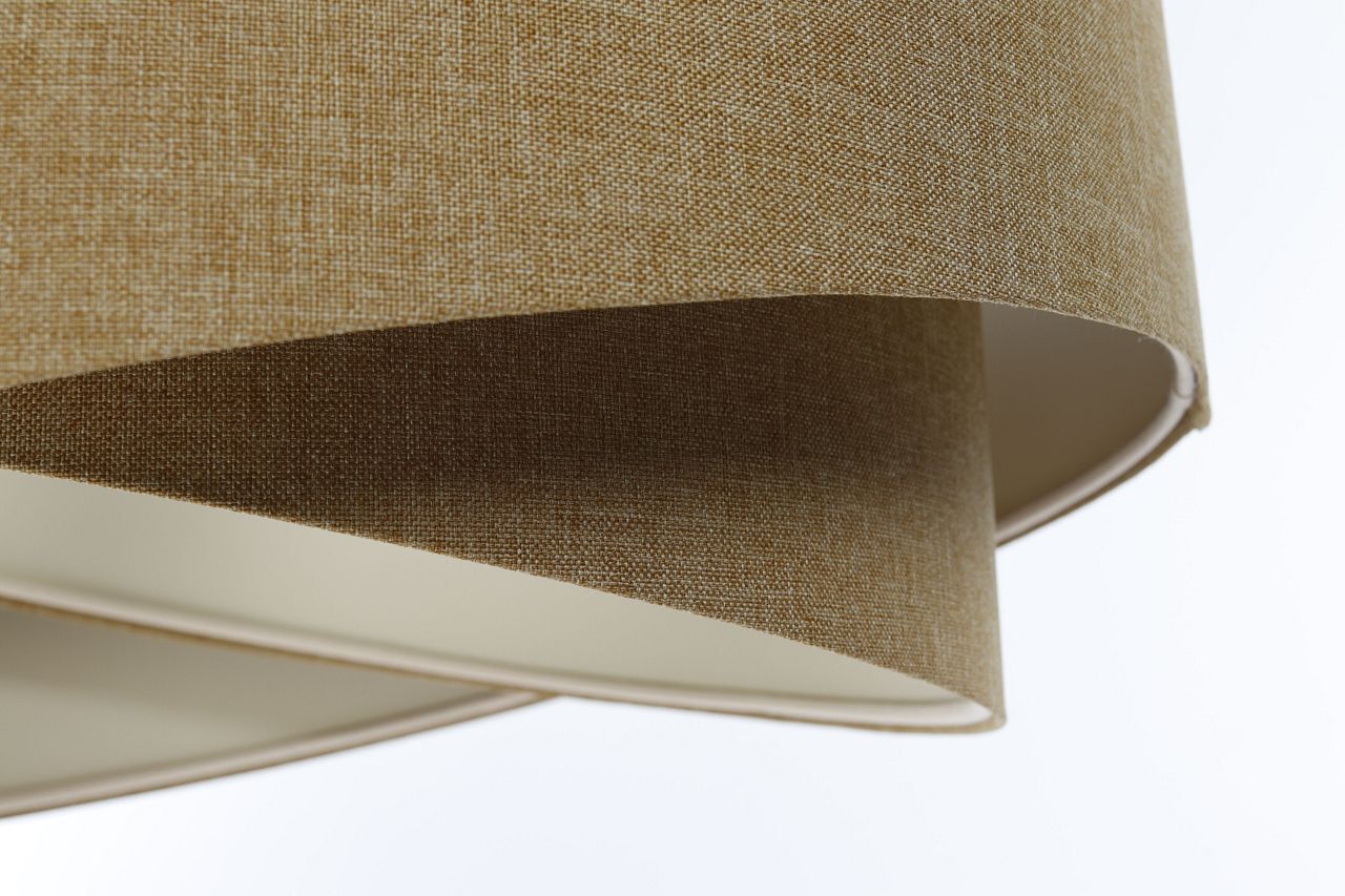 Lampe à suspendre E27 Abat-jour en tissu Ø 40 cm en beige Boho confortable