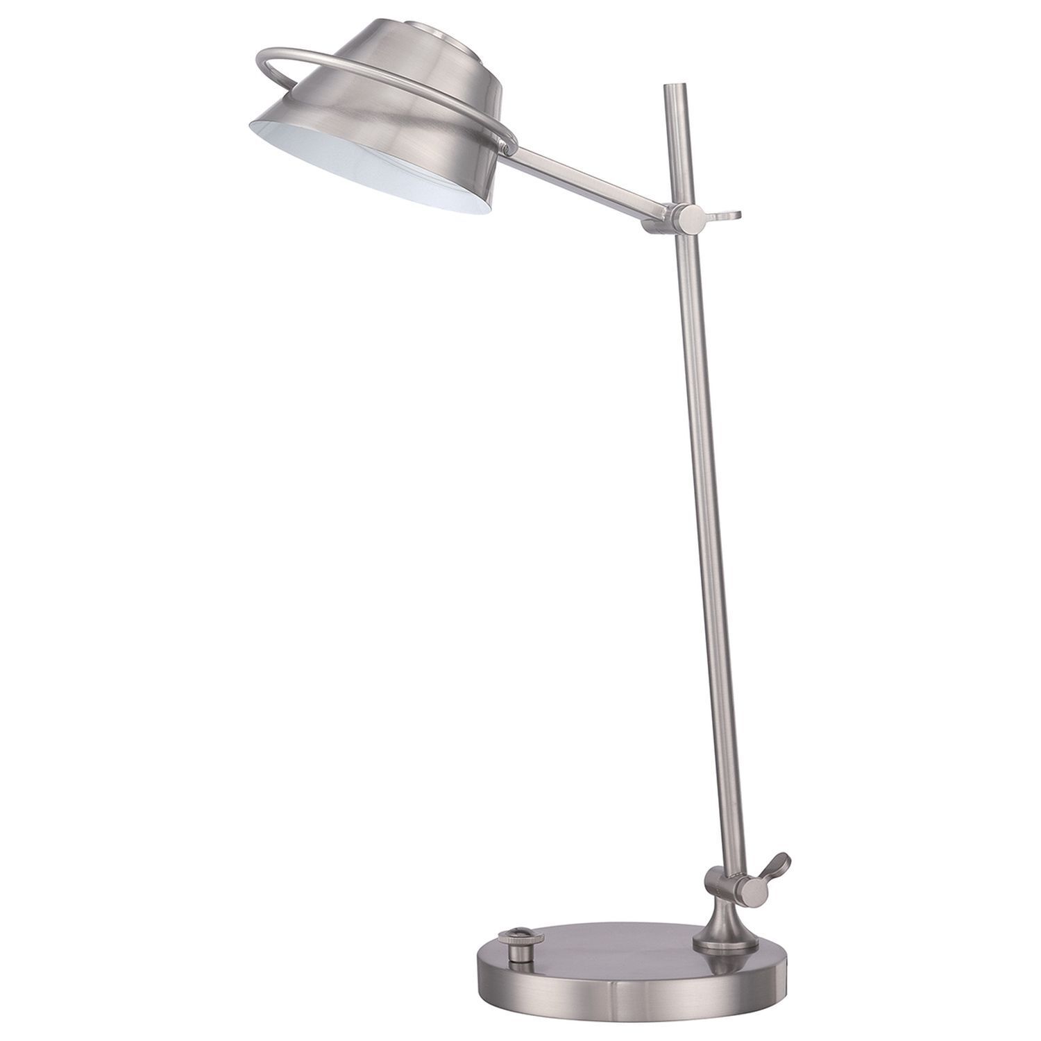 Lampe de bureau LED à intensité variable en métal nickelé 51 cm