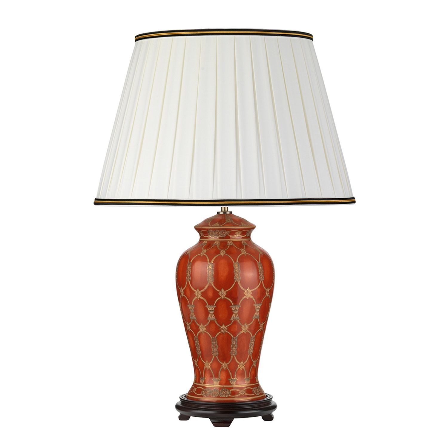 Lampe de table céramique tissu en terracotta crème 68 m E27