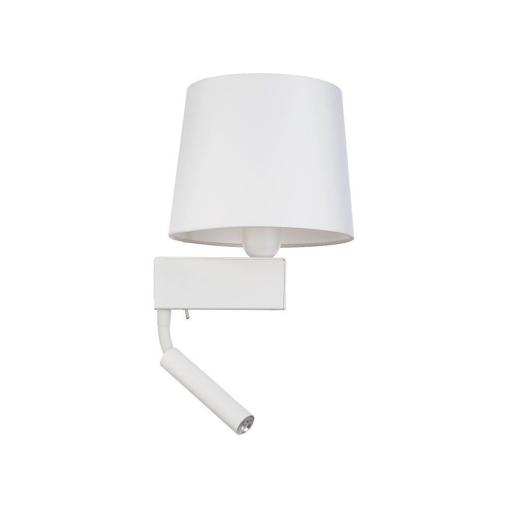 Applique avec lampe de lecture Interrupteur Blanc Abat-jour en tissu