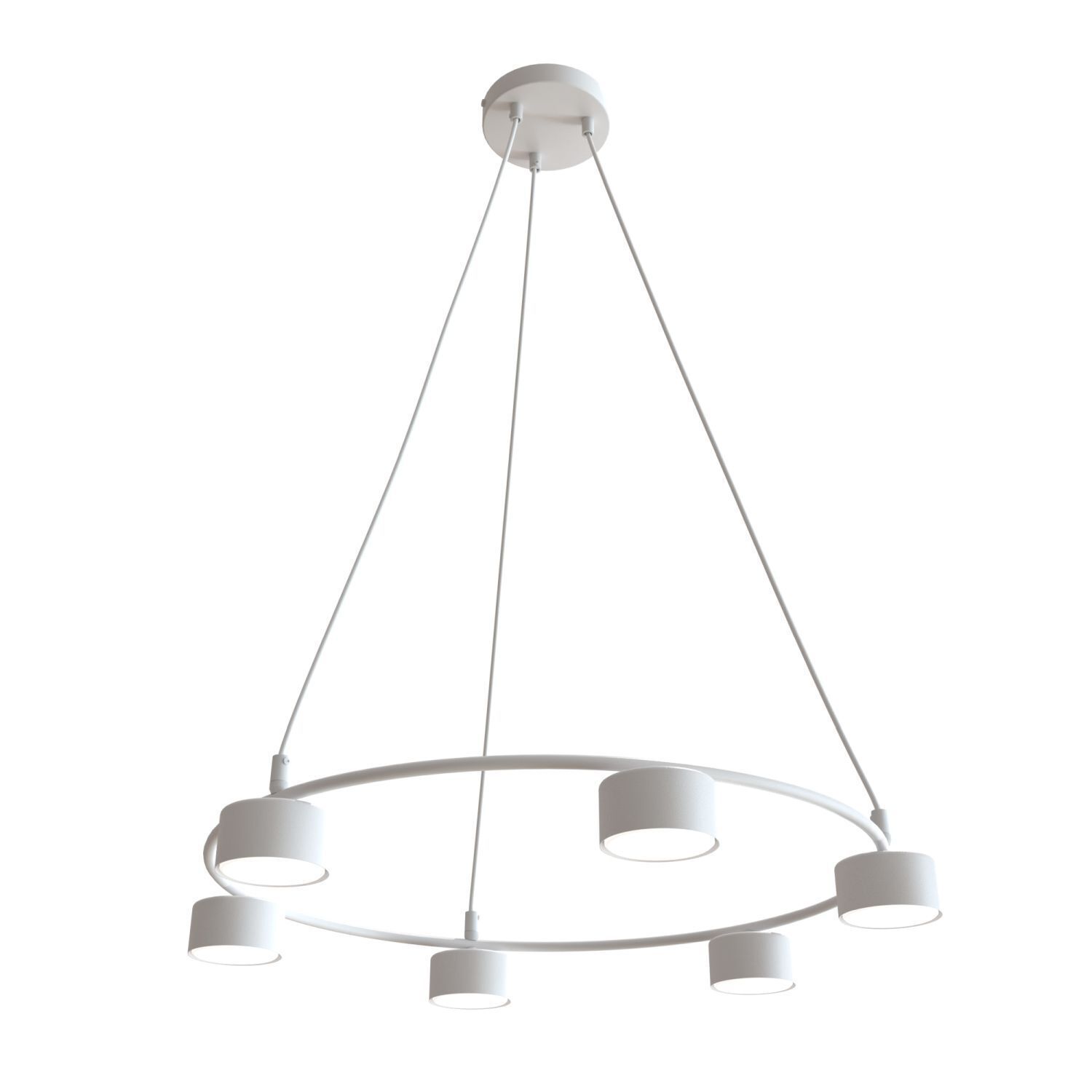 Lampe à suspendre blanche métal accentué L:64 cm GX53 6-flmg