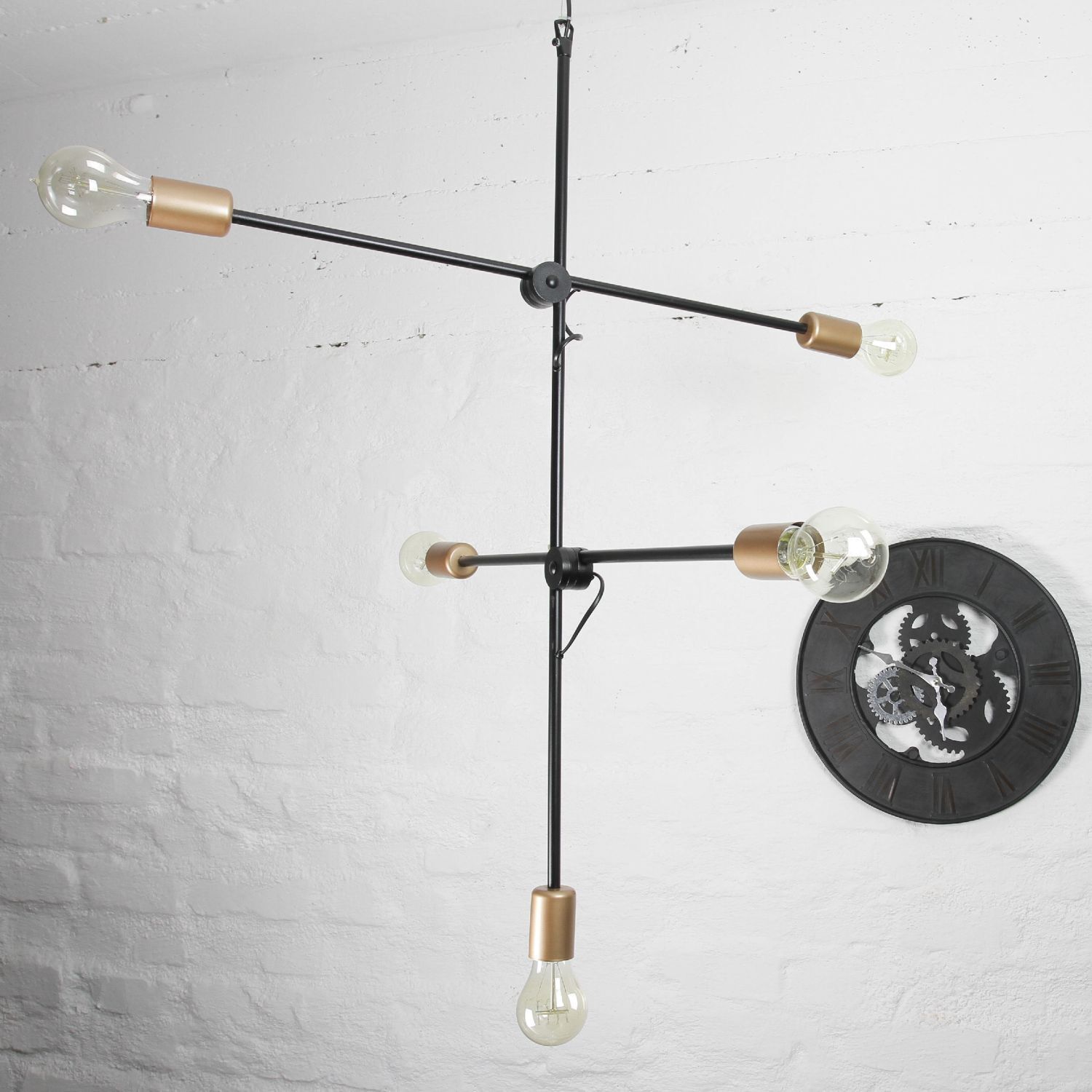 Lampe à suspendre noire design industriel réglable E27 Leuchter, Lampe