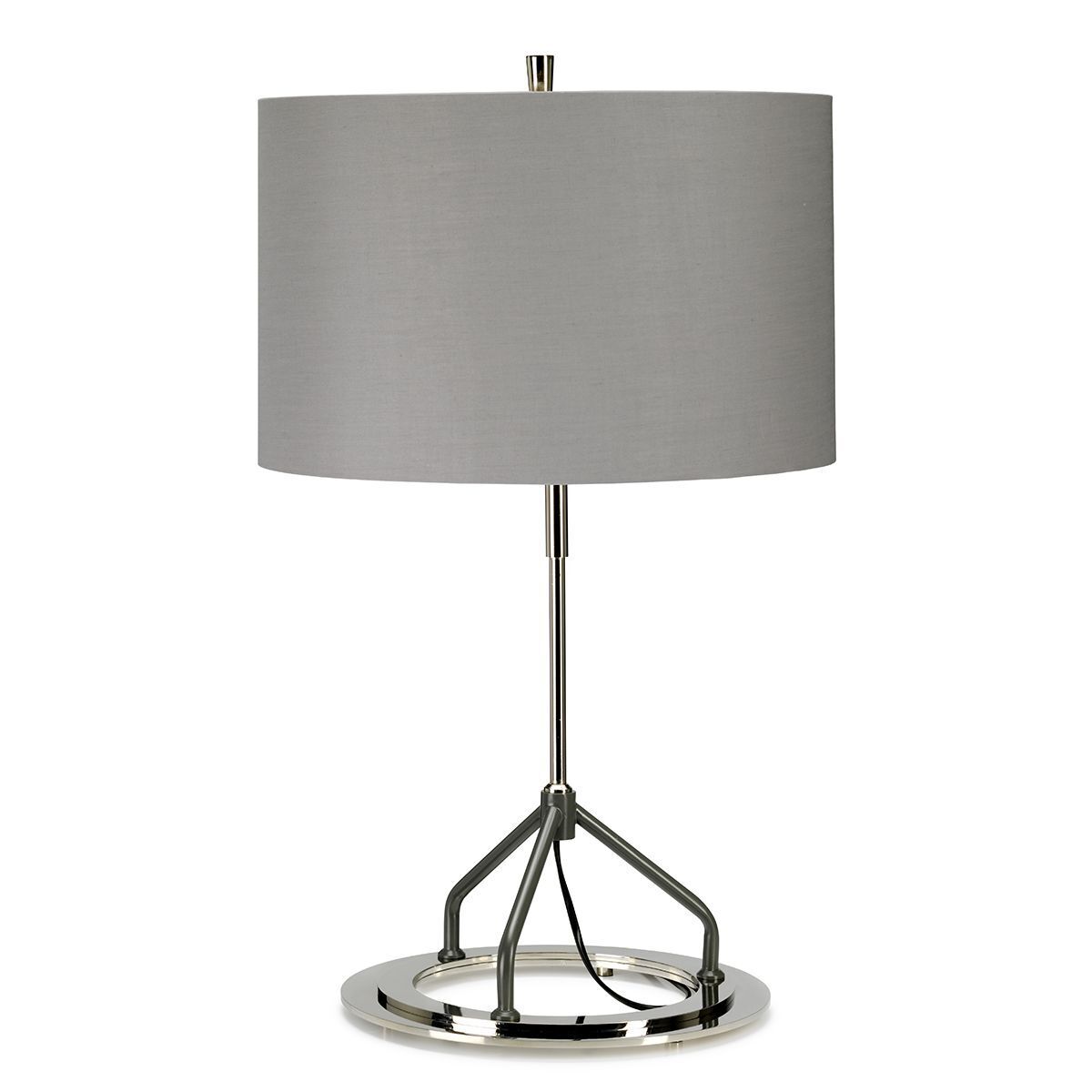 Lampe de table design tissu abat-jour hauteur 66,5cm gris