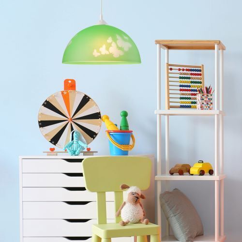 Lampe de chambre d'enfant verte ronde fille colorée