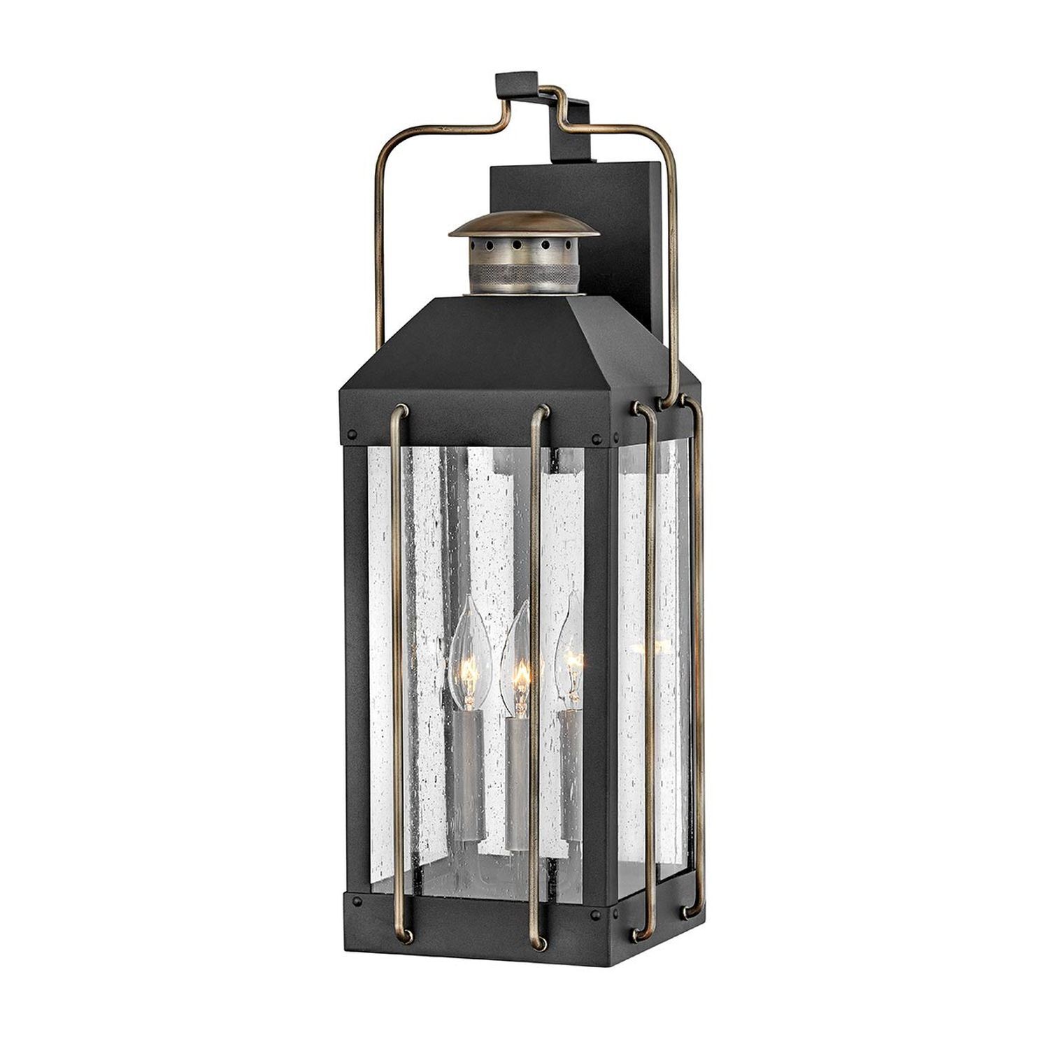 Applique extérieure Vintage E14 IP44 H : 61 cm Alu Verre