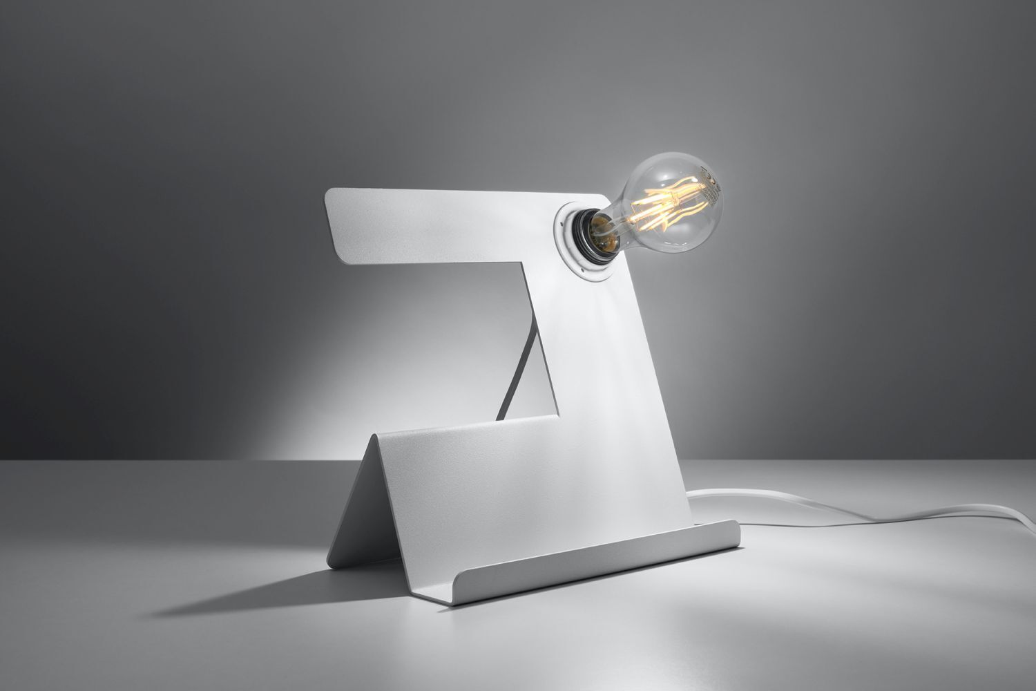 Lampe de table Blanc avec étagère H:24cm Moderne stylée