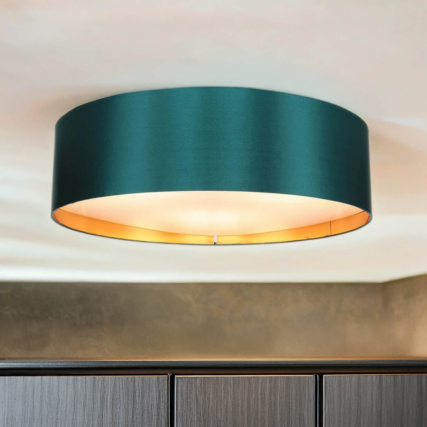 Lampe de plafonnier 4 flammes vert or tissu décoratif Deckenleuchte, Lampe, Klebeband