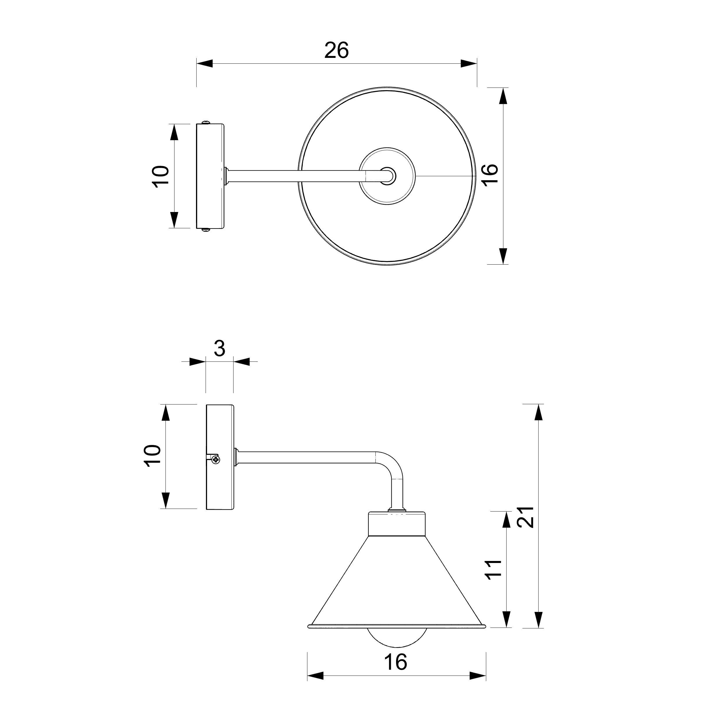 Applique noire or E27 métal loft design