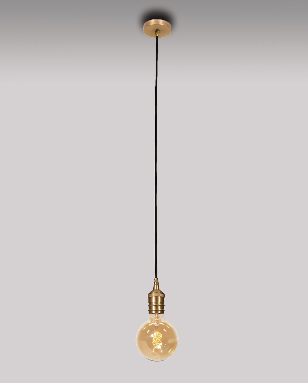 Lampe à suspendre design industriel bronze clair en laiton