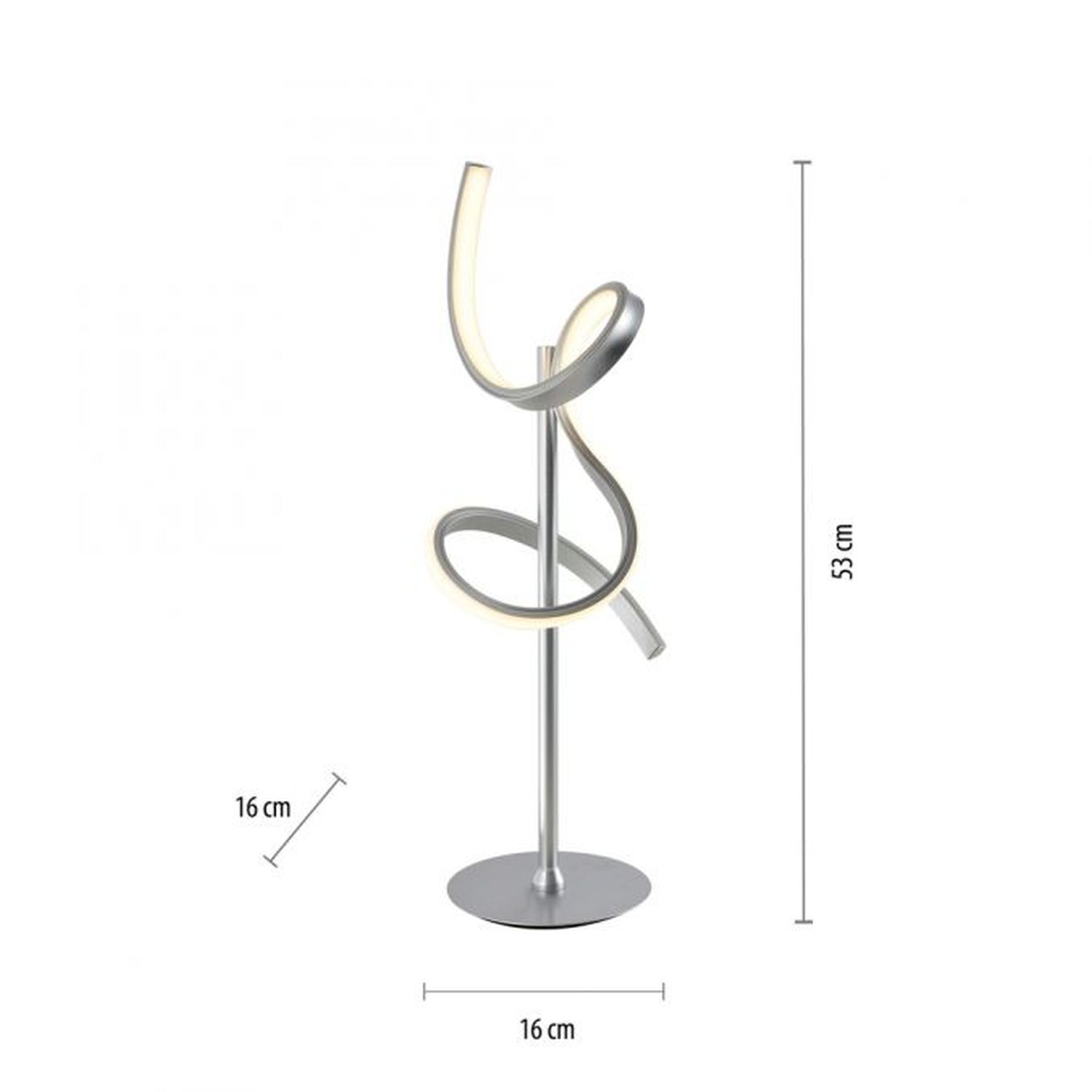 Dimmbare LED Tischleuchte Metall 53 cm 3000 K in Silber Moebel