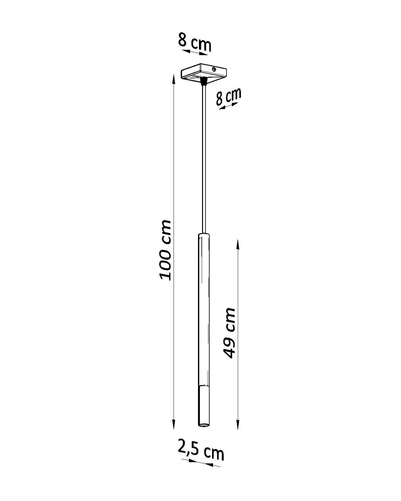 Lampe à suspendre noire cuivre Ø 2,5 cm étroit cylindre G9