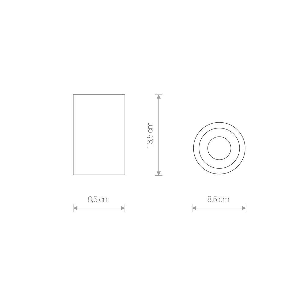 Spot de plafond aluminium verre IP54 Ø8,5cm rond