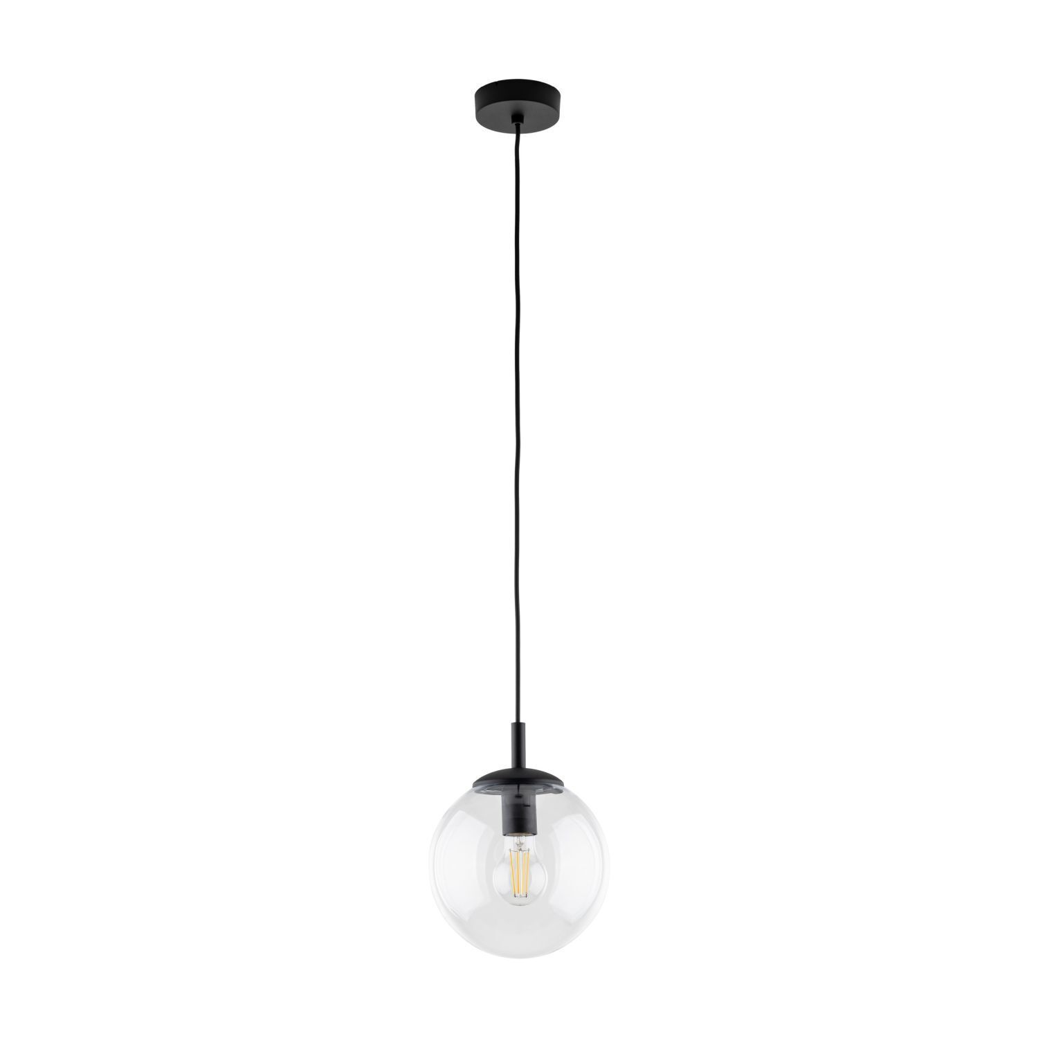 Lampe à suspendre verre métal Ø 30 cm rond E27 sphère H : max. 1,7 m