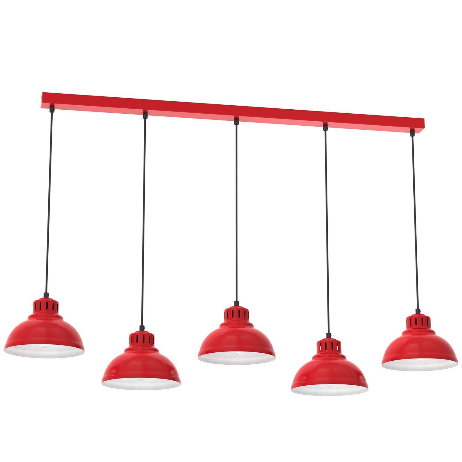 Loft Lampe suspendue XXL métal 125 cm E27 rouge blanc