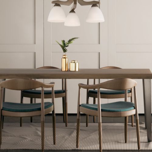 Plafonnier BATORY Bois 3-flmg Moderne Salon
