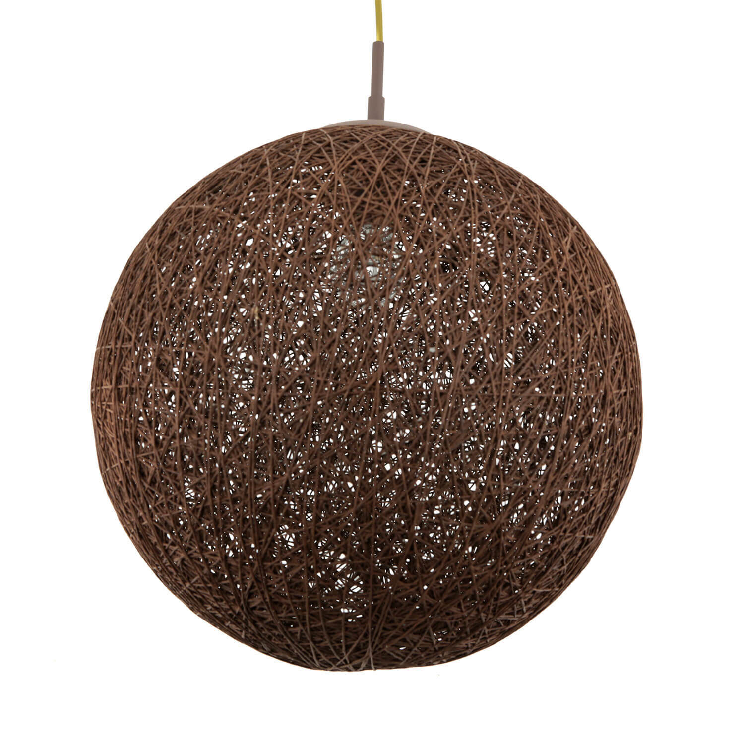 Suspension boule tressée brune ronde Ø 39 cm métal