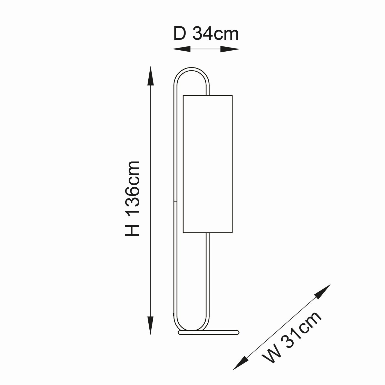Lampadaire Noir 136 cm bas Moderne Tissu Métal E27