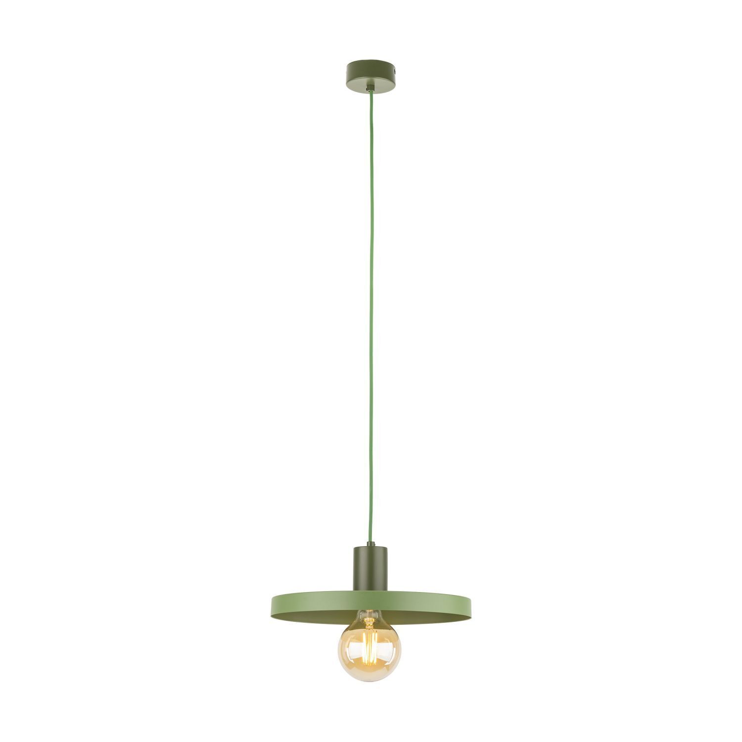 Suspension verte E27 Ø30 cm ronde Vintage métal